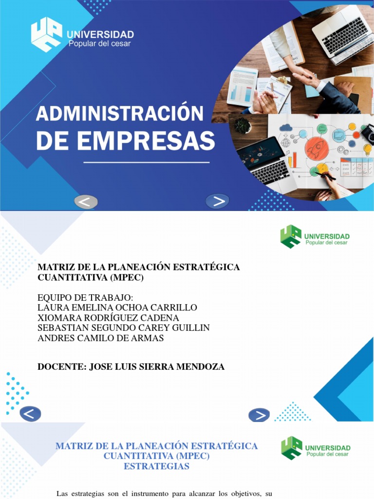 Matriz Cuantitativa de Planeación Estratégica | PDF | Planificación ...