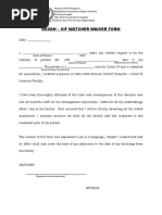 Dosdh - Cif Watcher Waiver Form: (Age) (Relationship To Patient) (Name of Patient) (Name of Watcher)