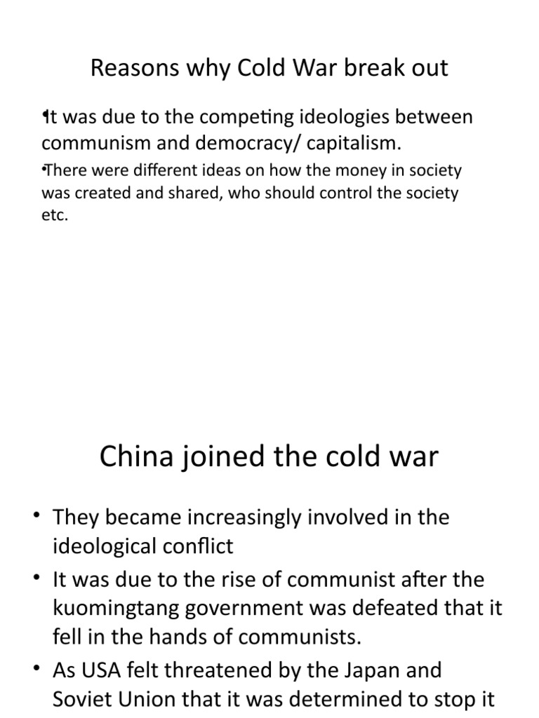 Reasons Why Cold War Break Out PDF