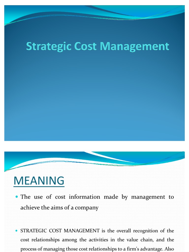 research paper on strategic cost management