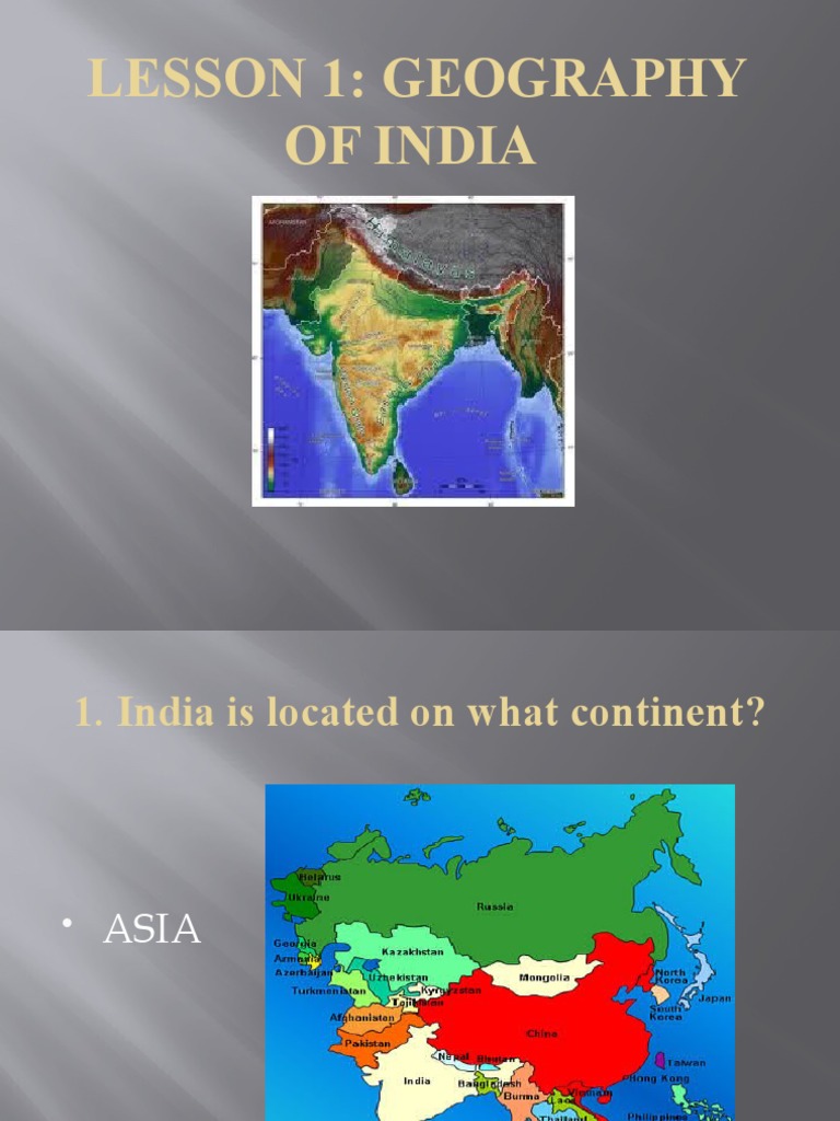 Lesson 1 Geography of India Worksheet and Chapter Review PG 616619