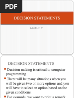 LESSON 7-Decision Statement