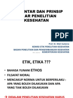 Materi (1) Pengantar Dan Prinsip Dasar Etik Penelitian Kesehatan