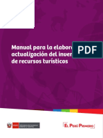 Manual Para La Elaboaracion y Actualizacion Del Inventario de Recursos Turisticos