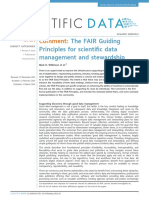 Comment:: The FAIR Guiding Principles For Scienti Fic Data Management and Stewardship