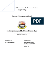 Project Management LAB: Department of Electronics & Communication Engineering
