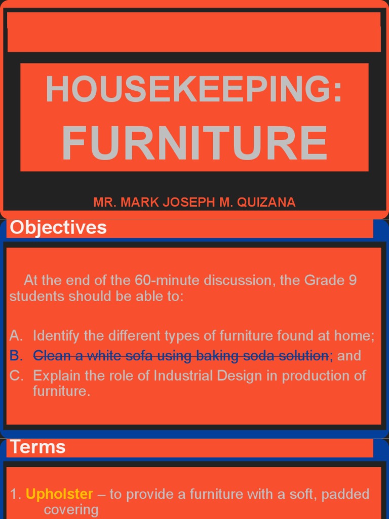 Tle 9 Lesson 2 Types of Furnitures PDF Furniture Mattress