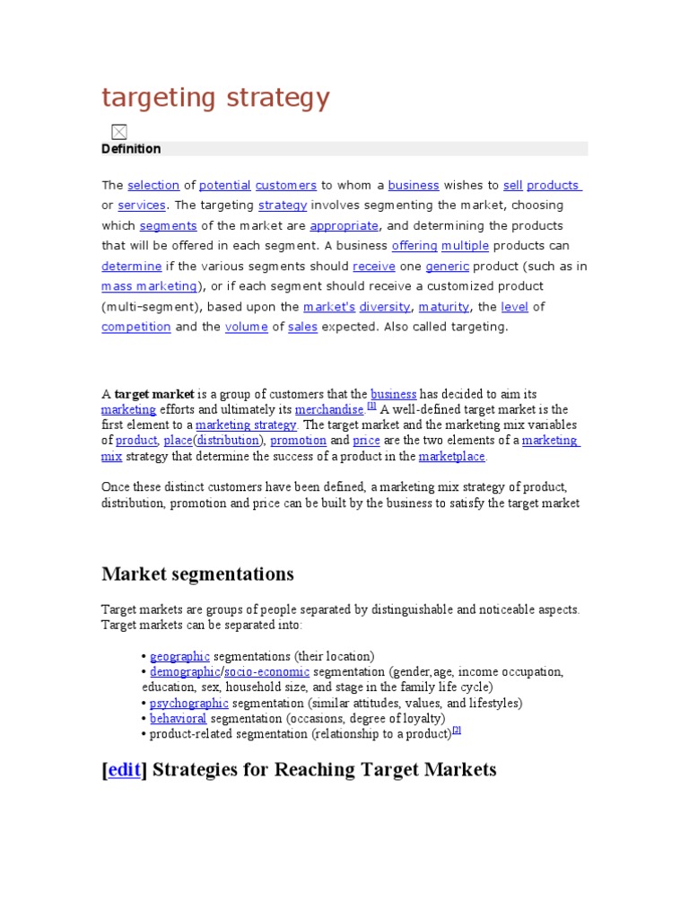 Tar Getting Strategy | PDF | Market Segmentation | Target Audience