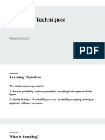 Sampling Techniques: Module 4: Lesson 2