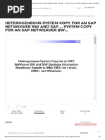 Heterogeneous System Copy For An Sap Netweaver BW and Sap ... System Copy For An Sap Netweaver Bw..