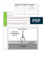 Checklist For Pull Off Test On Samples Cored In-Situ: Sno Remarks 1 Core Diameter (D) Activity - Check For