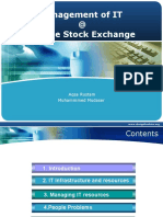 Management of IT at Lahore Stock Exchange: Aqsa Rustam Muhammmed Mudaser