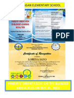 Pagsabangan Elementary School: Parents' Orientation On The Blended Modalities On Oct. 01, 2021