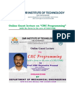 Online Guest Lecture On "CNC Programming": (With The Focus in The Area of CAD/CAM)