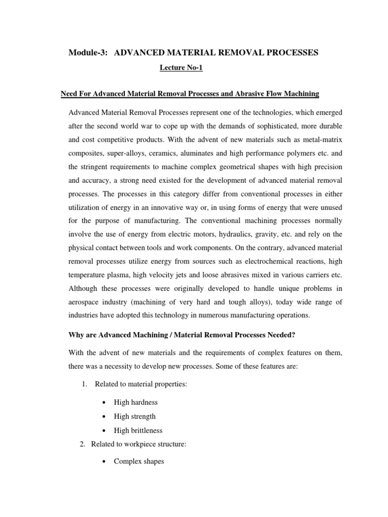 Abrasive Flow Machining PDF Machining Abrasive