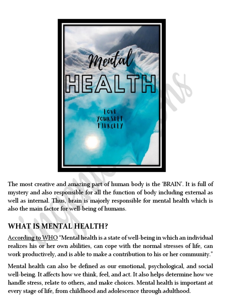 What Is Mental Health Pdf Mental Health Mental Disorder