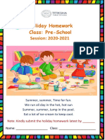 Holiday Homework Class: Pre-School Session: 2020-2021