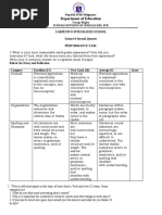 Department of Education: Carpenito Integrated School Science 8-Second Quarter Performance Task