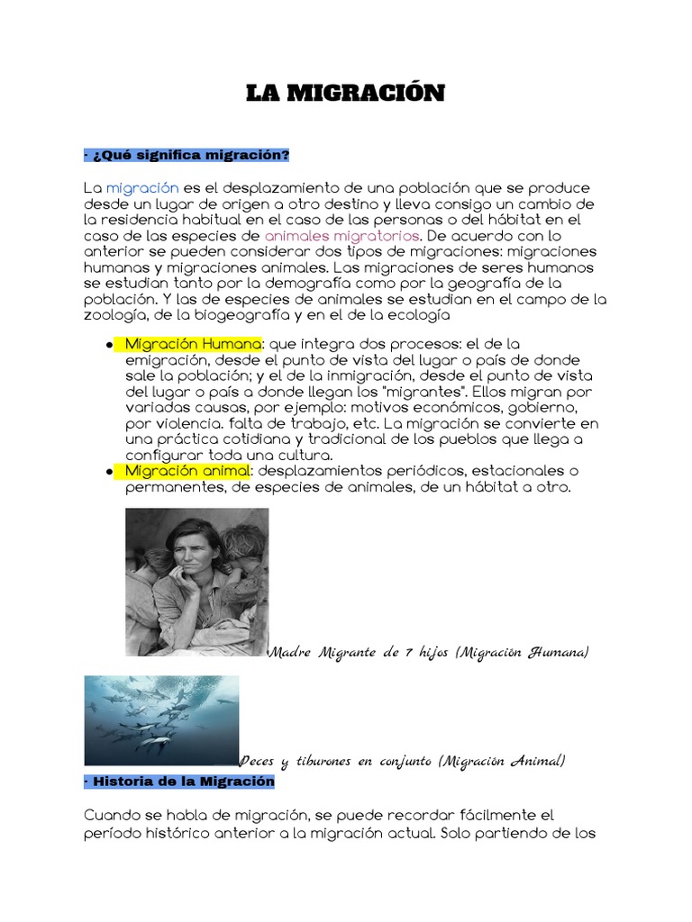 Tipos y causas de la migración | PDF | Migración humana | Inmigración