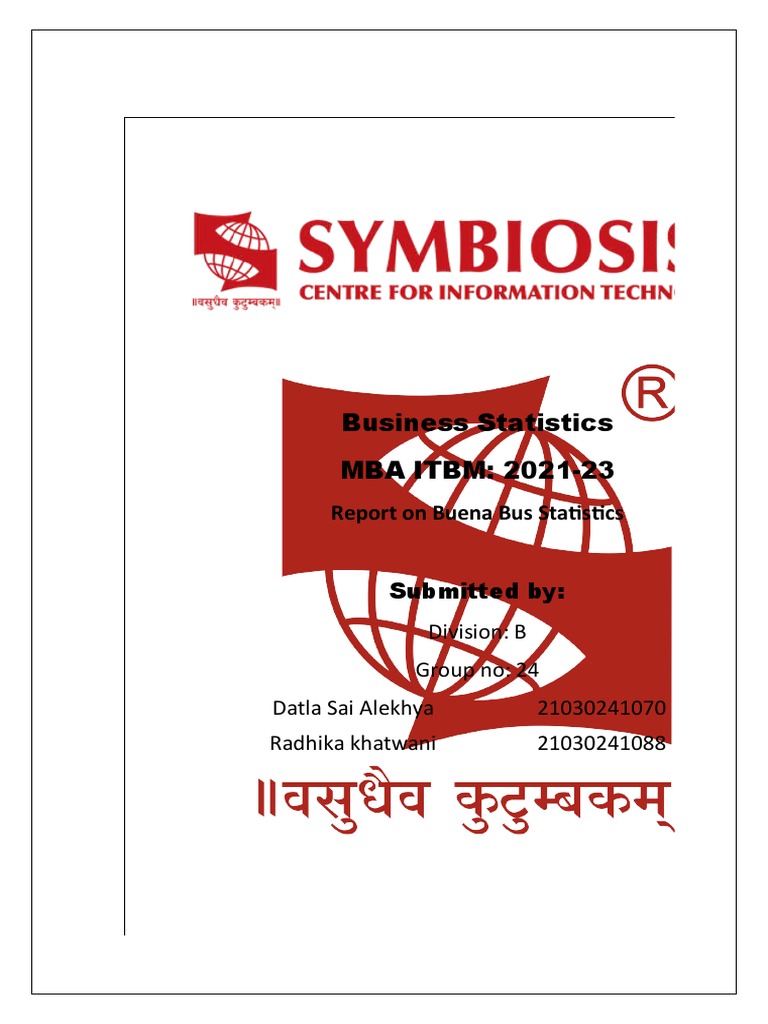 Business Statistics MBA ITBM: 2021-23 | PDF | Statistical Significance ...