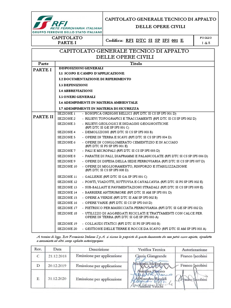 Capitolato - Parte I - Disposizioni Generali | PDF