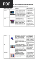 Worksheet Types of Computer System