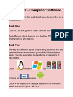 Worksheet - Computer Software: Task One