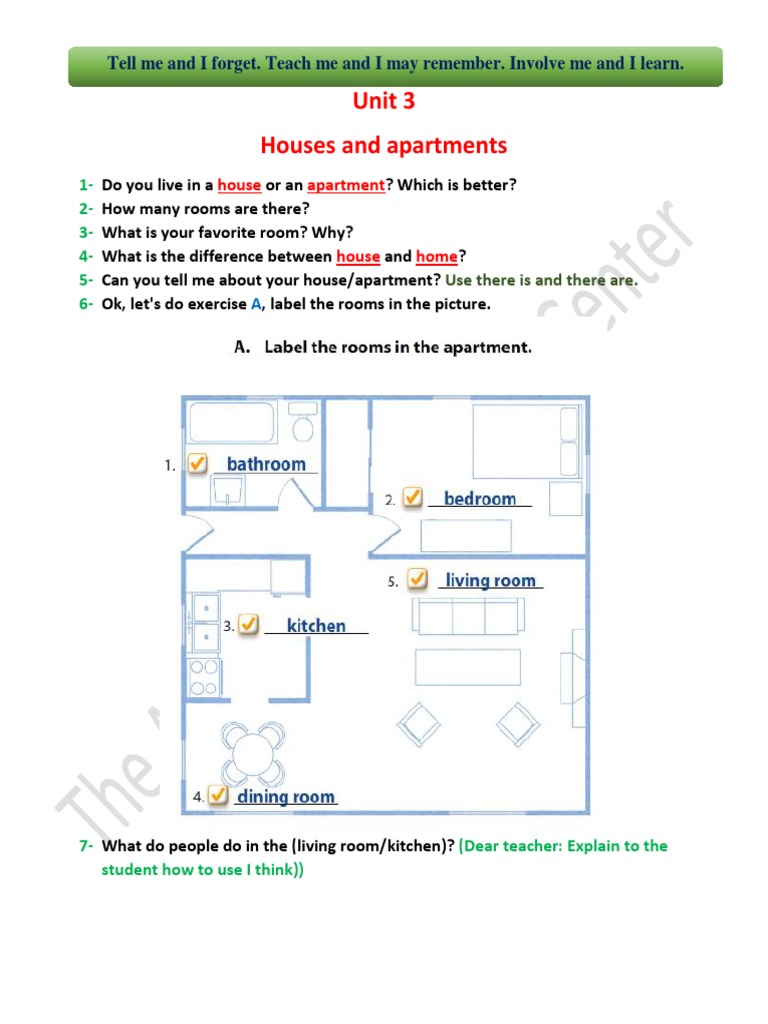 Unit 3 Houses And Apartments House Apartment Pdf Languages