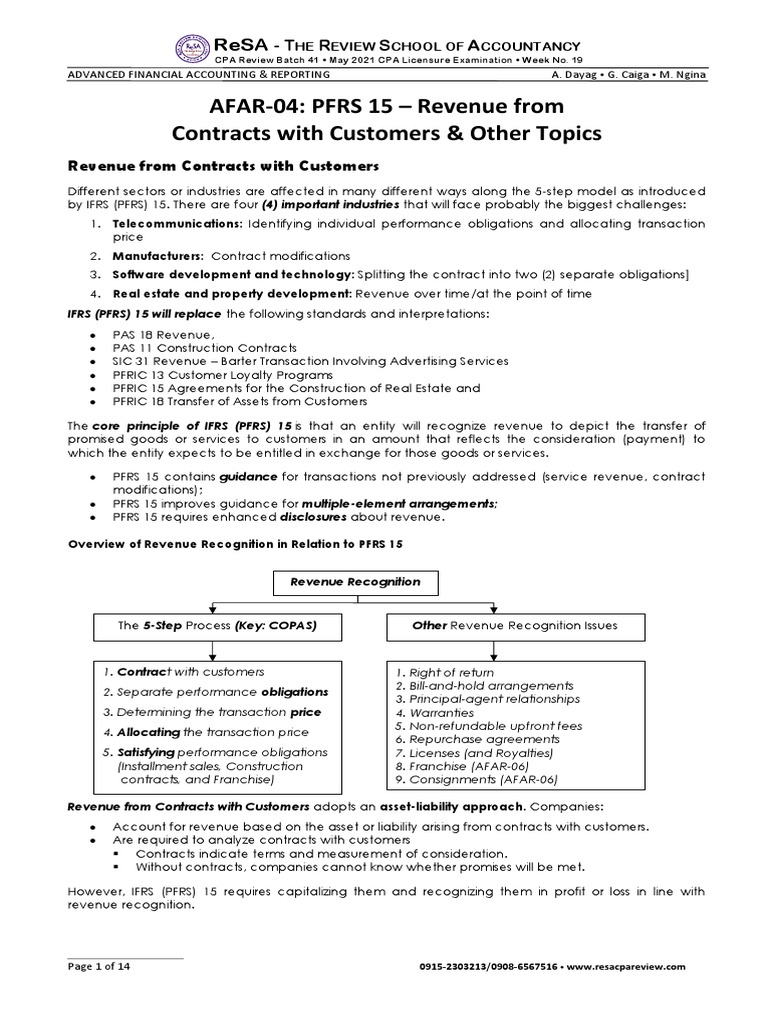 Understanding the Five-Step Process for Revenue Recognition Under PFRS ...