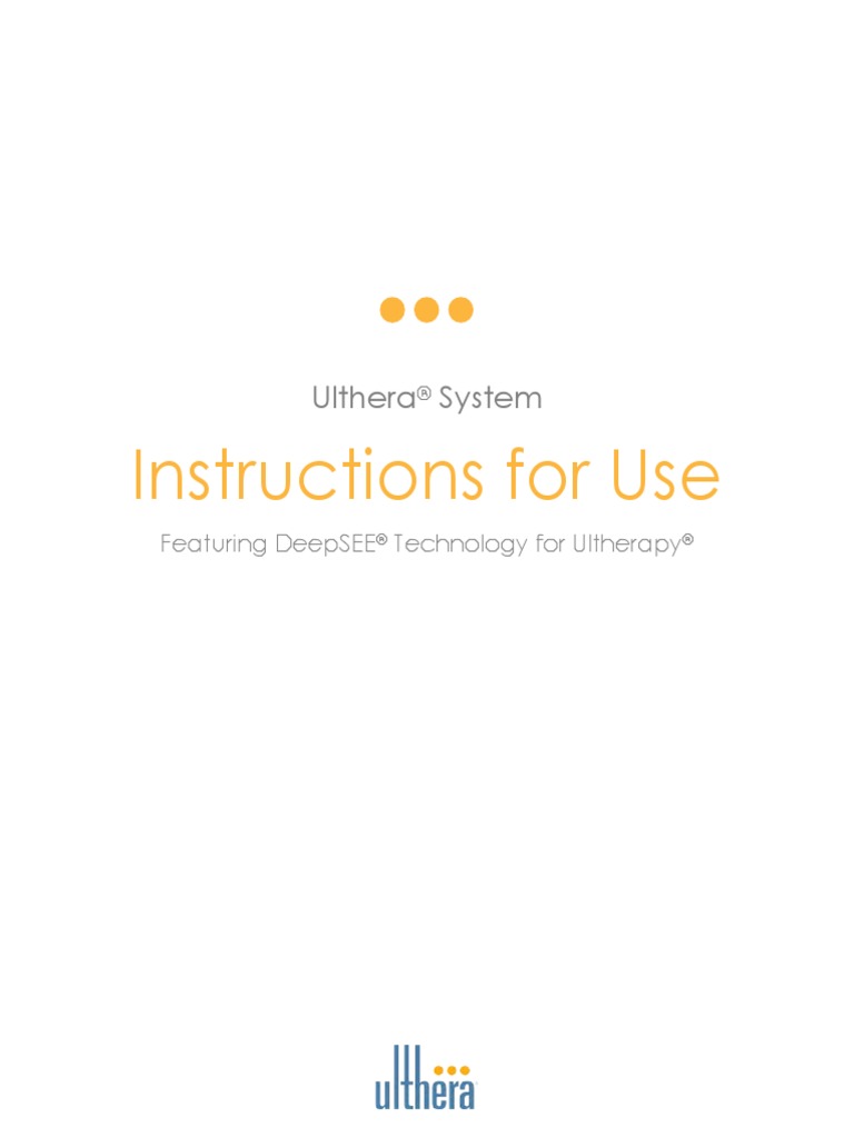Instructions For Use: Ulthera System | PDF | Electromagnetic ...