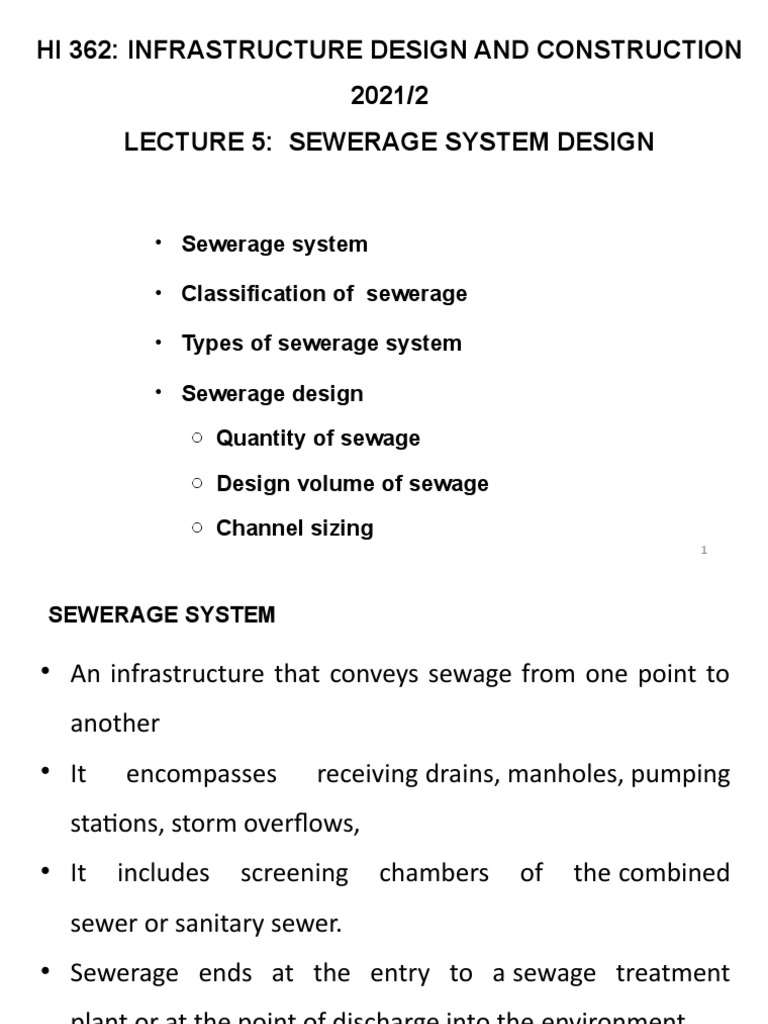 Sewerage System Design Overview | PDF | Sanitary Sewer | Wastewater
