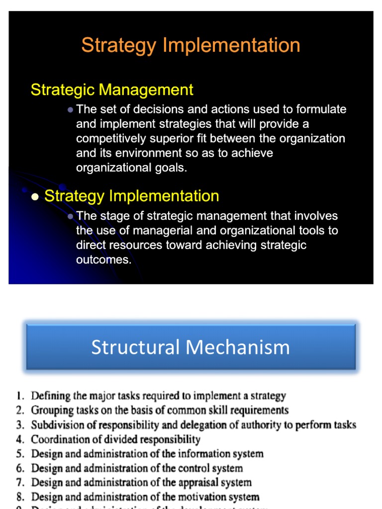 Strategic Implementation Incentive System