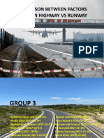 Comparison Between Factors of Design Highway Vs Runway