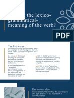 What Is The Lexico-Grammatical - Meaning of The Verb?