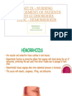 Unit Ix - Nursing Management of Patients With Gi Disorders Topic - Hemorrhoids