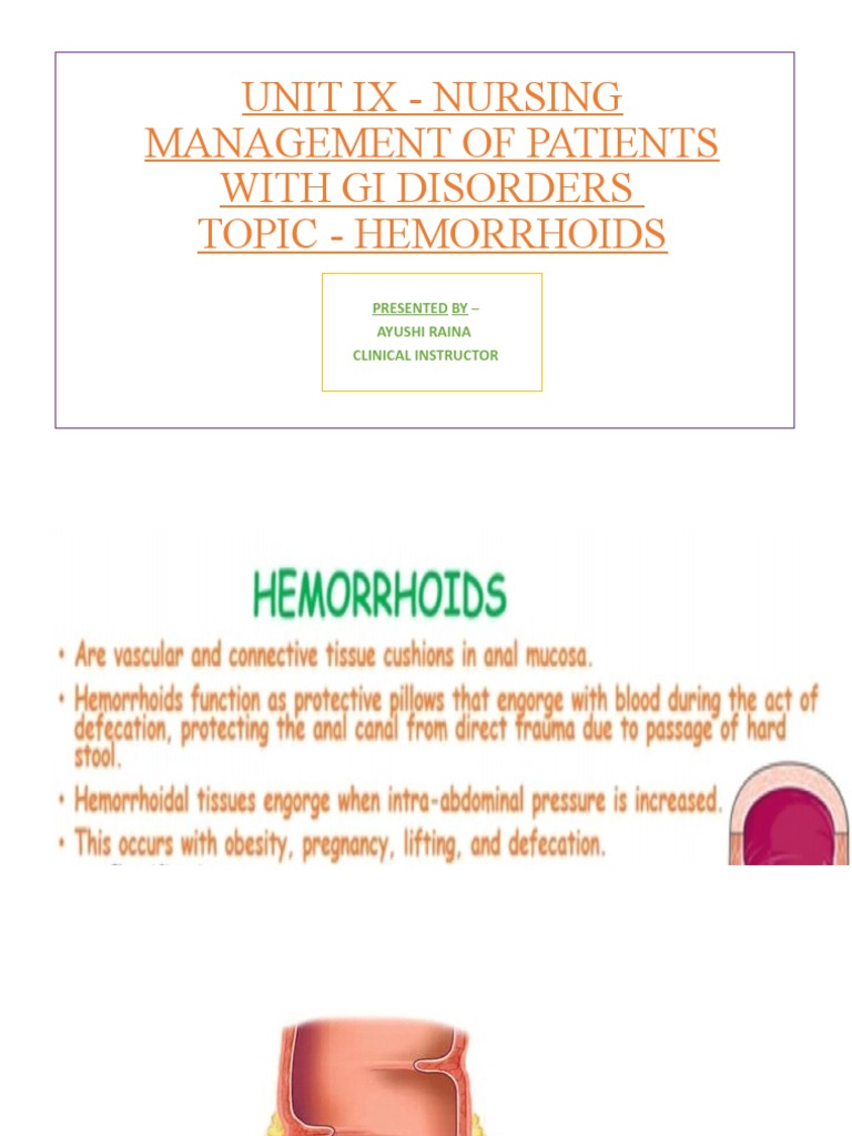 Unit Ix Nursing Management of Patients With Gi Disorders Topic