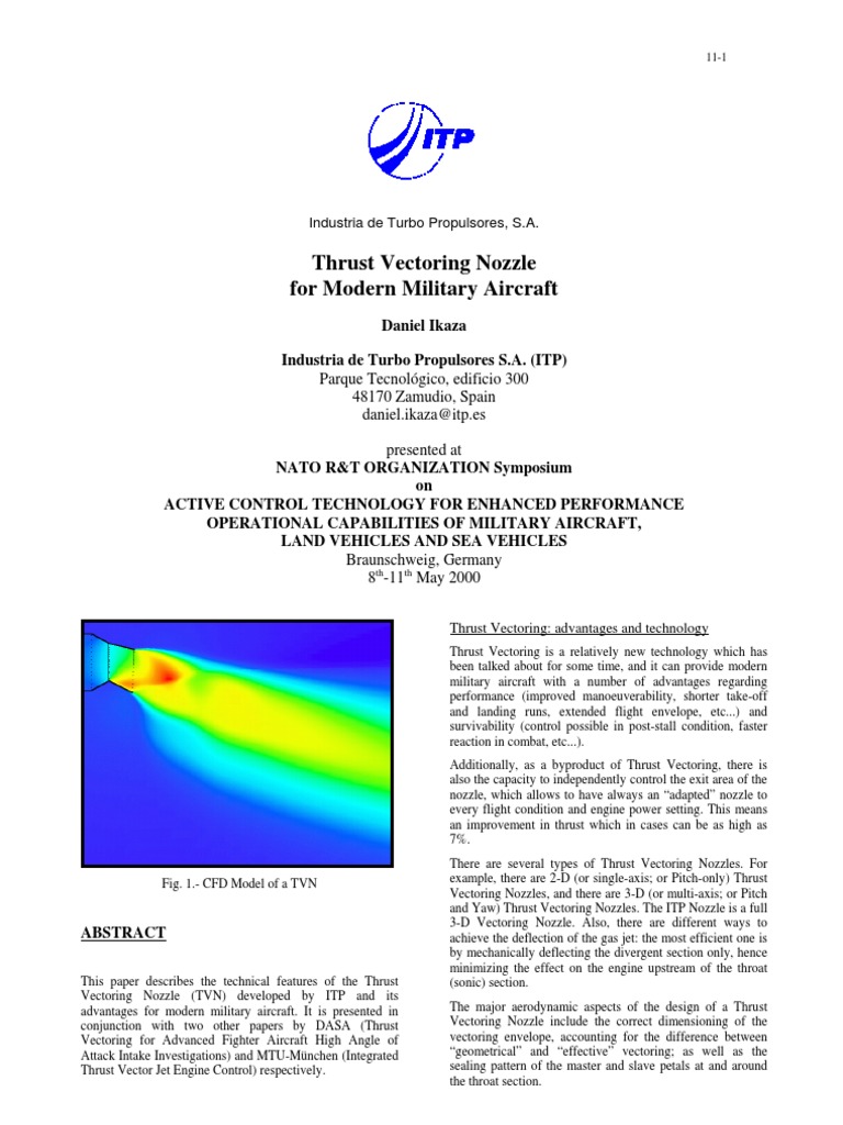 Thrust Vectoring Nozzle for Military Aircraft | PDF | Jet Engine | Aircraft