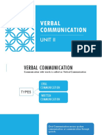 VERBAL COMMUNICATION 