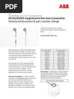 AT100/AT200 Magnetostrictive Level Transmitter: Module Enhancement & Part Number Change