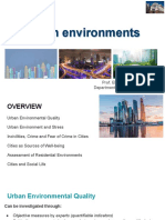 Urban Environments: Prof. Elena V. Sautkina Department of Psychology, HSE