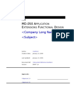 MR050 Application Extensions Functional Design MD 50 Template