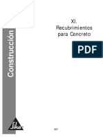 XI. Recubrimientos para Concreto: Volver