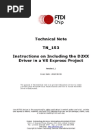 TN - 153 Instructions On Including The D2XX Driver in A VS Express 2013 Project