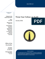 Three Year Follow-Up Audit: City of Austin