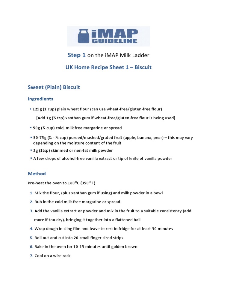 iMAP Milk Ladder Step 1-3 Recipes | PDF | Pancake | Flour
