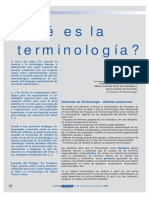 ¿Qué Es La Terminología?: Nota de Tapa