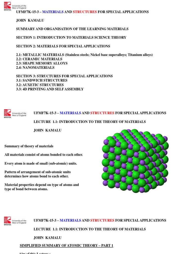 Materials Science for Special Applications | PDF | Chemical Bond ...