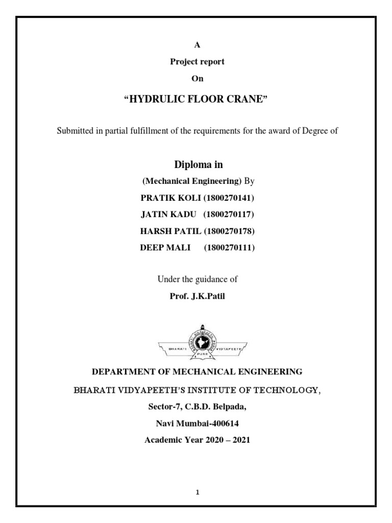 CPP Report PDF Crane (Machine) Pump