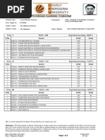 Provisional Academic Transcript: S.No. Course Credit Grade