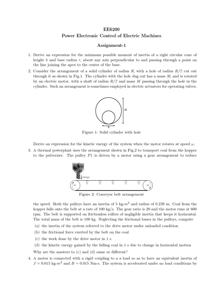 EE6200 Power Electronic Control of Electric Machines Assignment-1 | PDF ...
